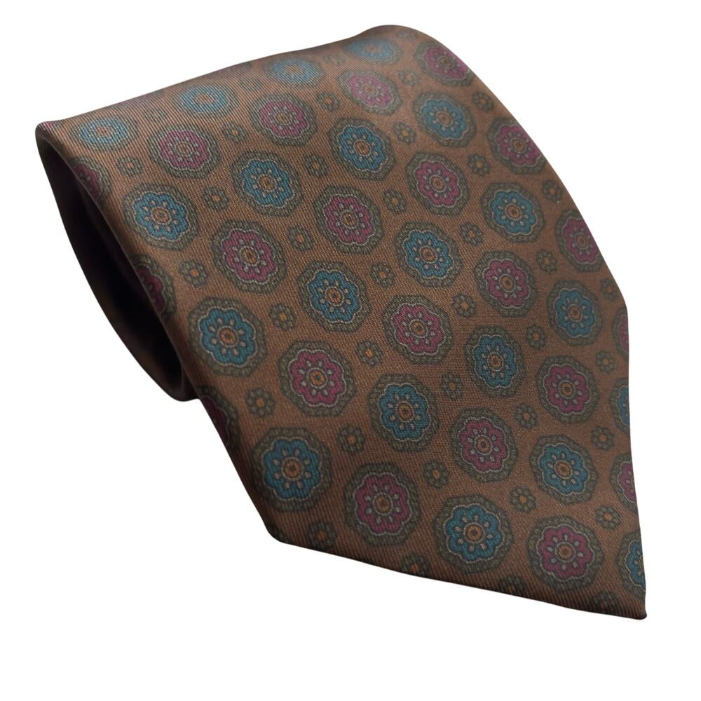 Vintage Saint Honore Handmade 100% Silk Tie Made Spain Preppy Academia Classic